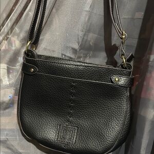 Black Leather Liz Claiborne Crossbody Bag